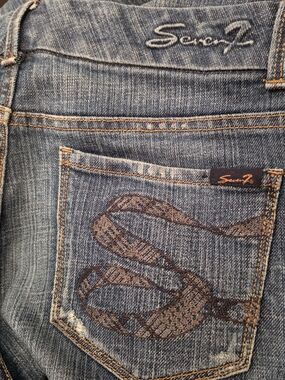 Seven7 Y2K Embroidered Bootcut Jeans Size 8 Boho Western Denim